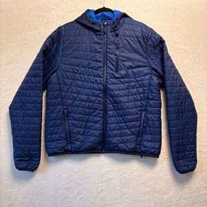 Vineyard Vines Jacket Women Sz XL Blue Mountain Weekend Puffer Full Zip‎ Hooded